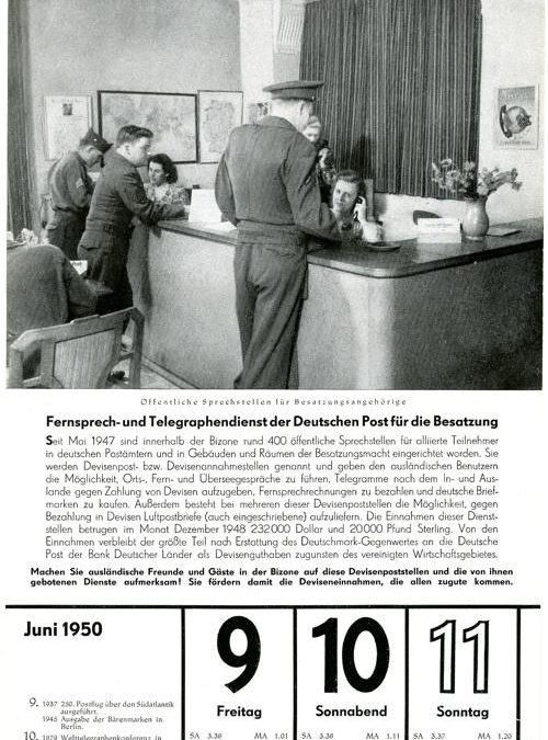 10. Juni 1950 – „Fernsprech- und Telegraphendienst der Deutschen Post für die Besatzung“