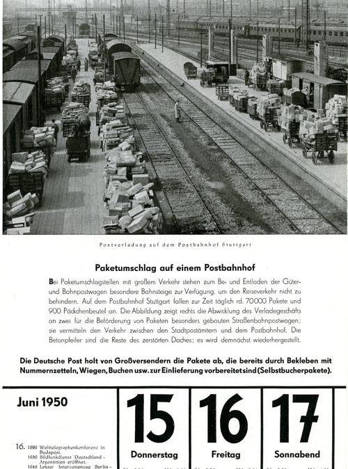 15. Juni 1950 – „Paketumschlag auf einem Postbahnhof“