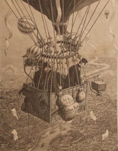 allonfahrt der deutschen Militärluftschiffer-Abtheilung mit Ballonpost