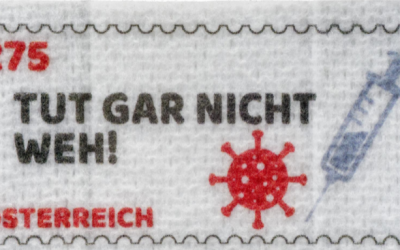 Ein Trostpflaster für Impflinge – Neue Pandemie-Sonderbriefmarke in Österreich